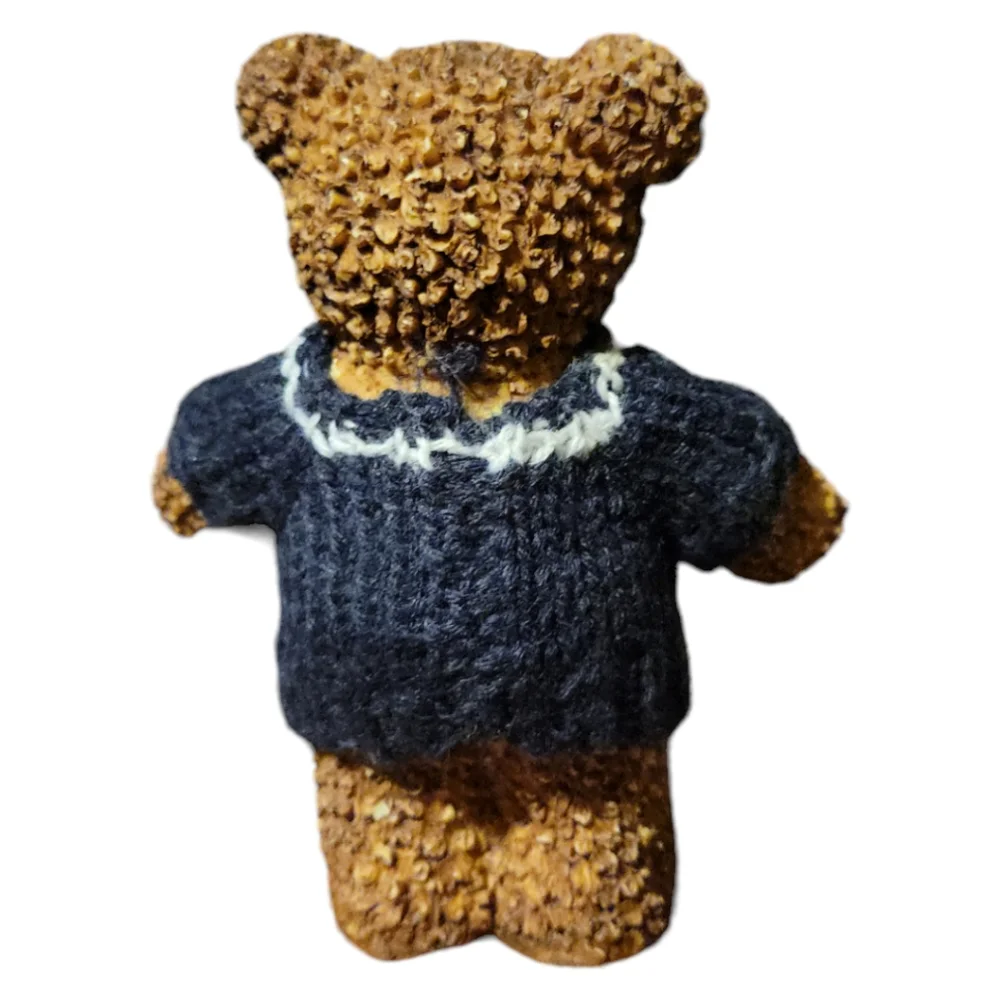 Vtg Bear Figurine Sweater Pine Christmas Tree